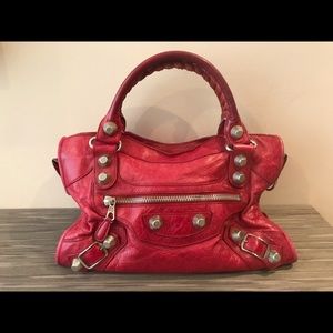Red Balenciaga City Bag